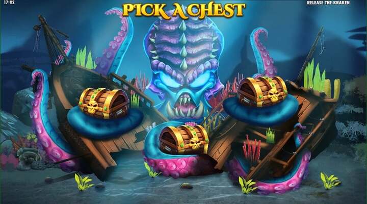 Cofres de dinero en el juego Release the Kraken de Pragmatic Play